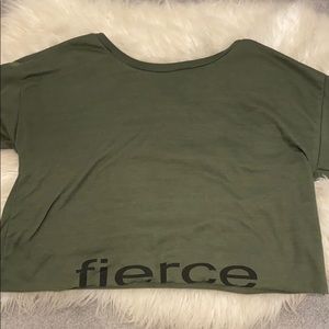 Cropped Army Green Long Sleeve